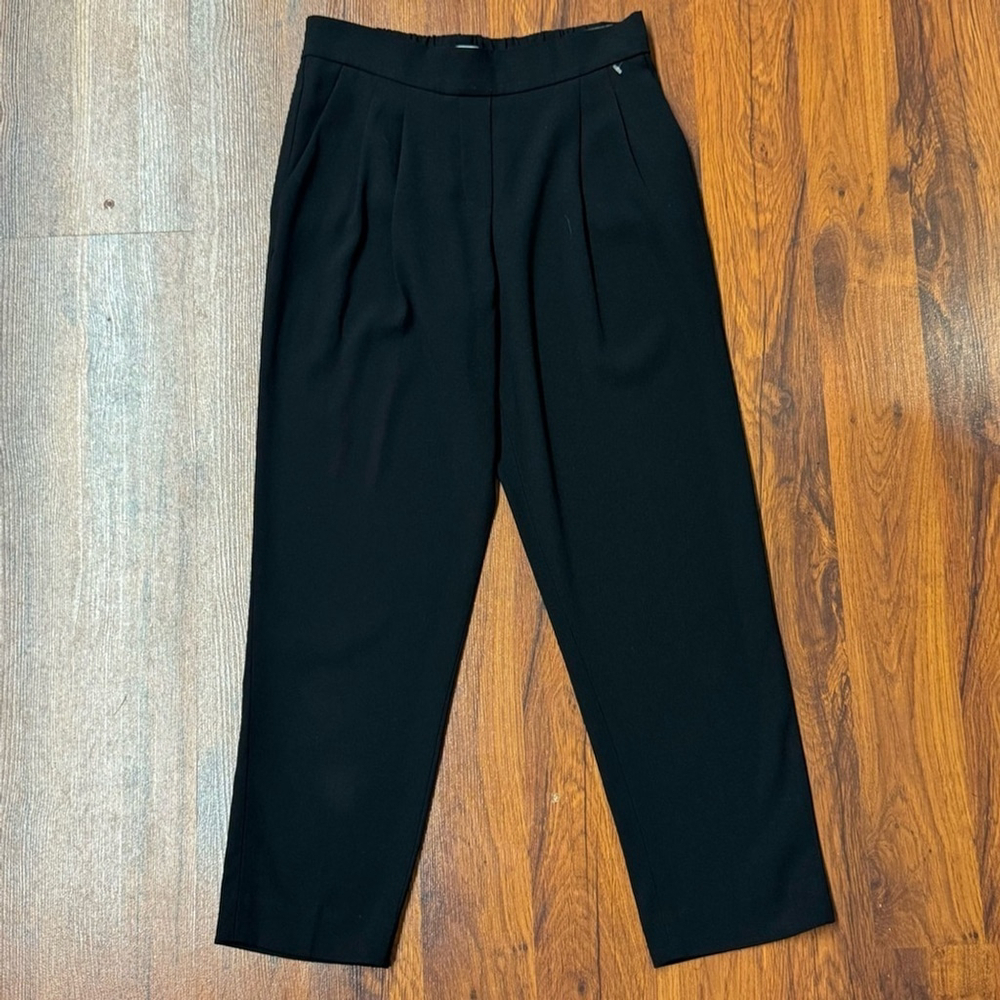 Babaton Black Pleated Tapered Pants Size 0